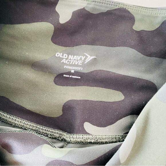OLD NAVY Olive Green Black Camo Print High Rise Waisted Biker Shorts 8" Inseam M - Picture 8 of 12